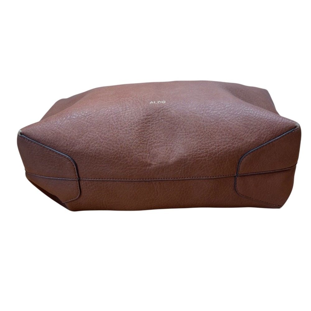 ALDO Rhardoniaa Large Pebbled Tote Plus Travel Pouch‎ Cognac Laptop Bag Lined - Picture 5 of 11